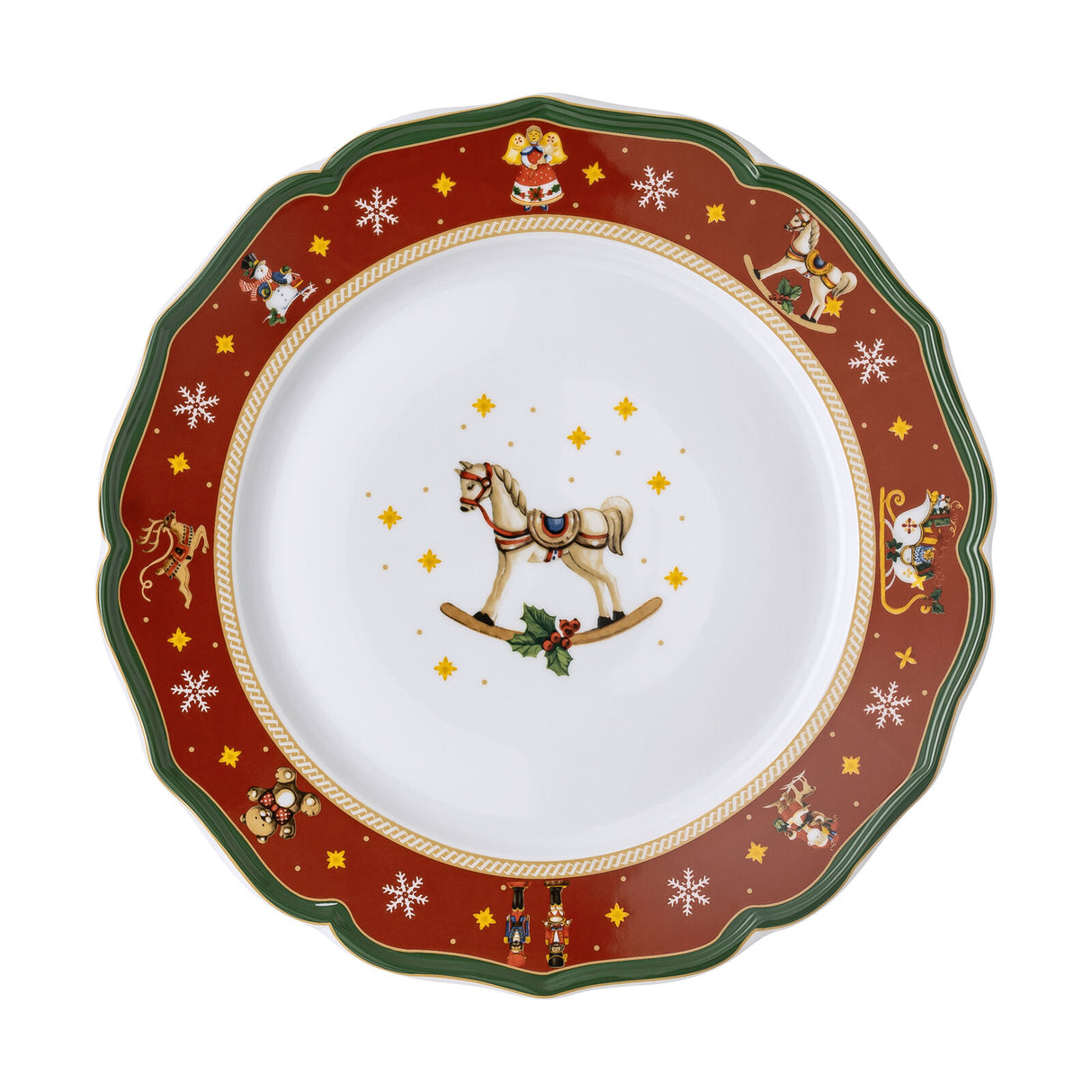 HUTSCHENREUTHER Happy Christmas Placeholder Serving Plate 31cm Red