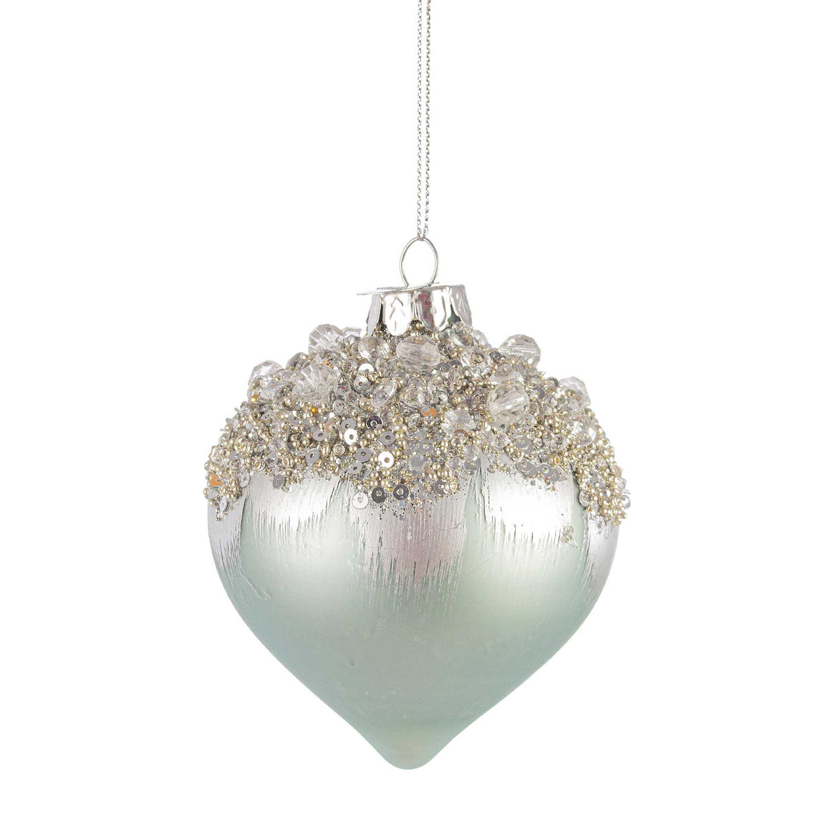 BIZZOTTO Trottola Addobbo di Natale Gleeful Verde Acqua 10cm Vetro