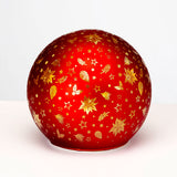 NOEL by Lamart Sfera Natalizia Luminosa con LED 9cm Rosso Vetro Decorazione Natalizia