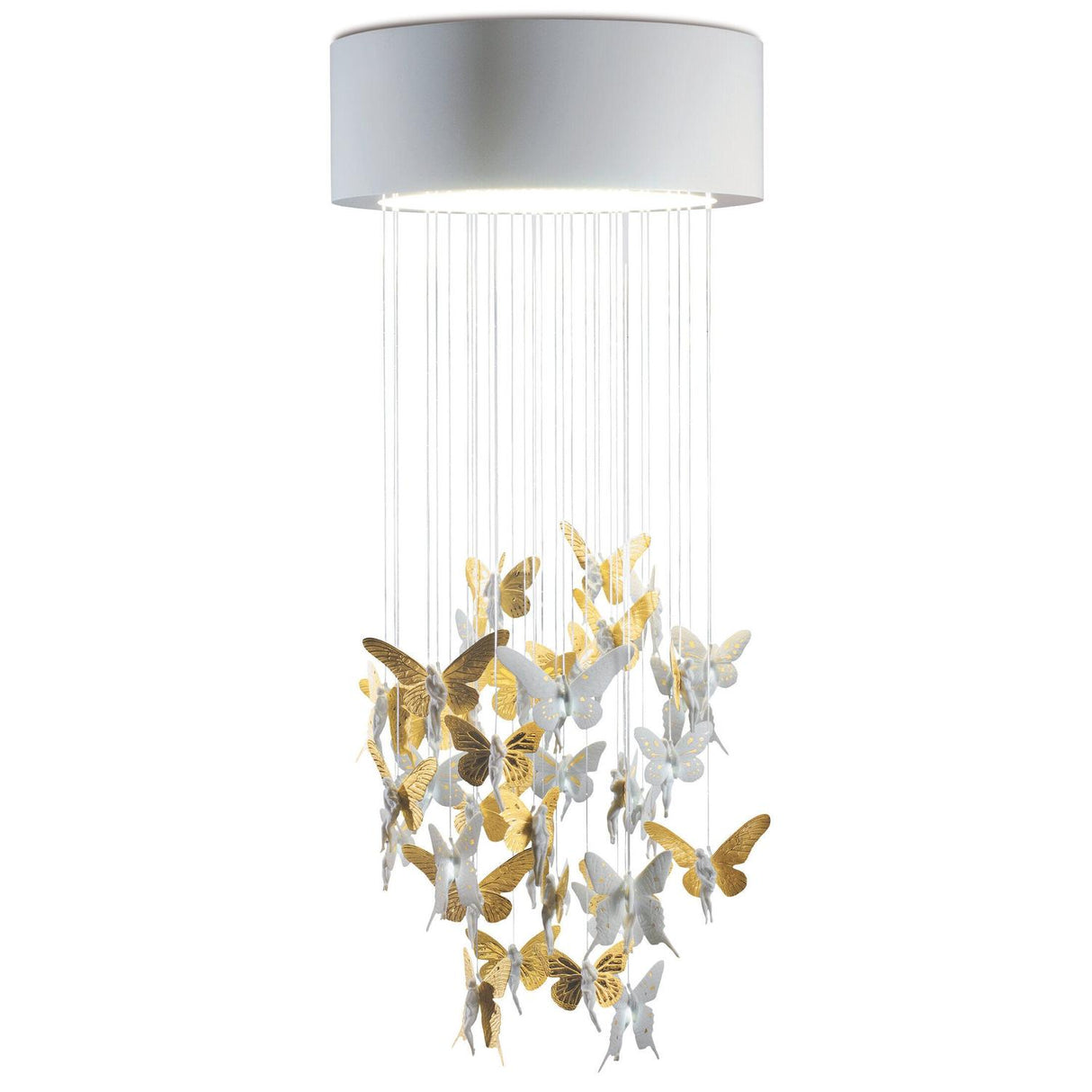 LLADRO' Chandelier Niagara 060 M Lustro Oro 155x60cm Porcellana