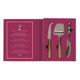 EASY LIFE Set Vino Coltello Affetta Formaggio Tappo e Cavatappi Confezione Regalo