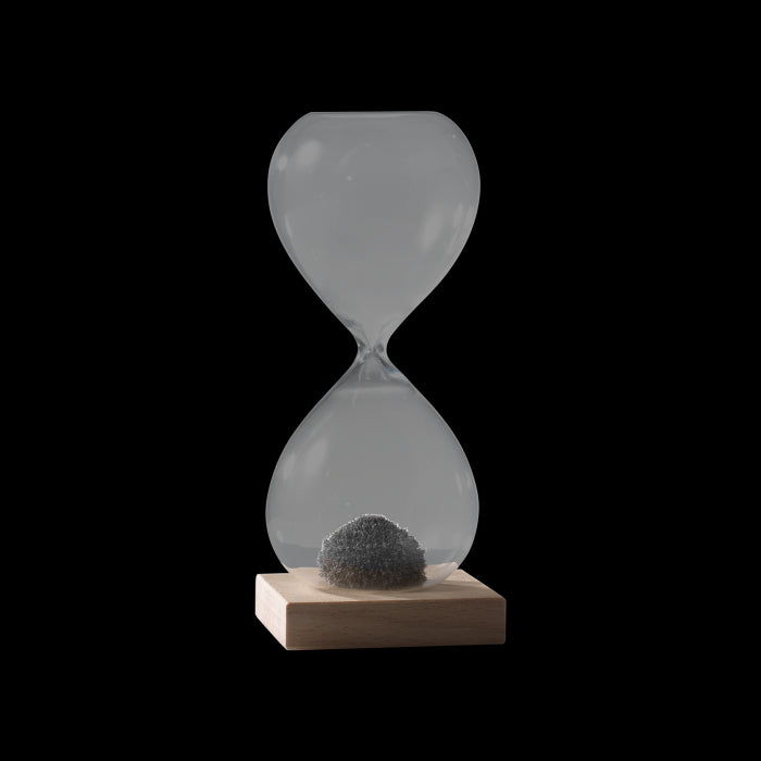 MASCAGNI CASA Clessidra Magnetica in Vetro Base in Legno 16cm