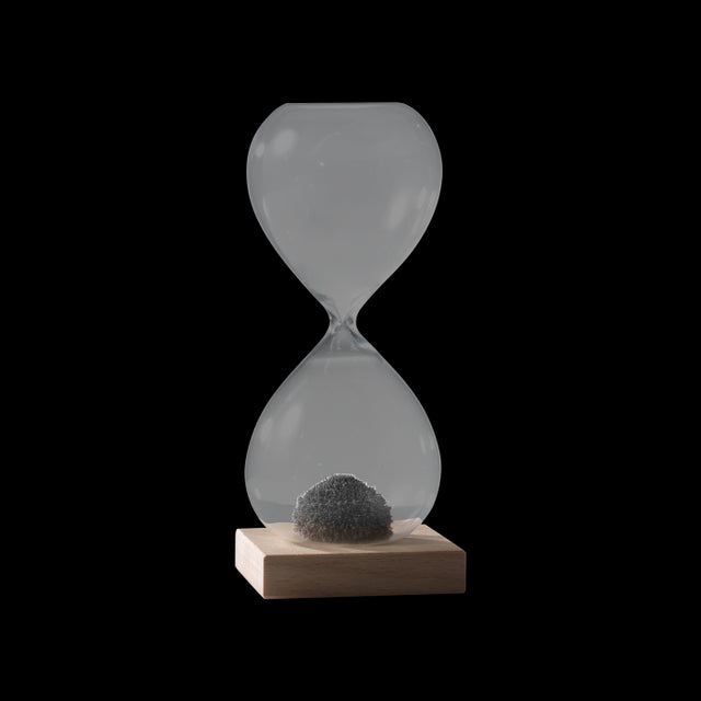MASCAGNI CASA Clessidra Magnetica in Vetro Base in Legno 16cm