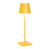 ZAFFERANO Poldina PRO Lampada da Tavolo 38cm LED Ricaricabile Senza Fili Ocra Alluminio