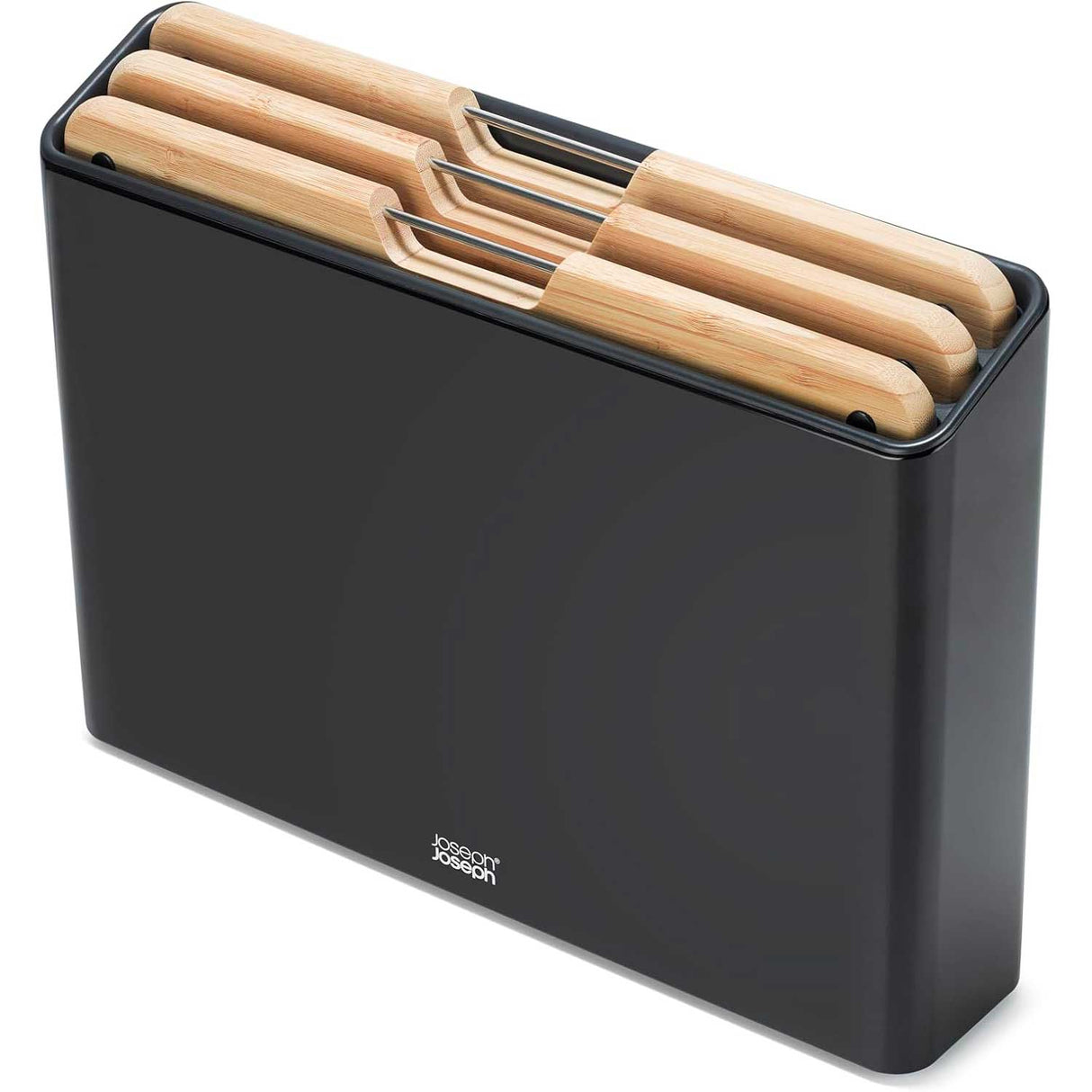 JOSEPH JOSEPH Folio Set 3 Taglieri in Bamboo con Cover in Acciaio Nero