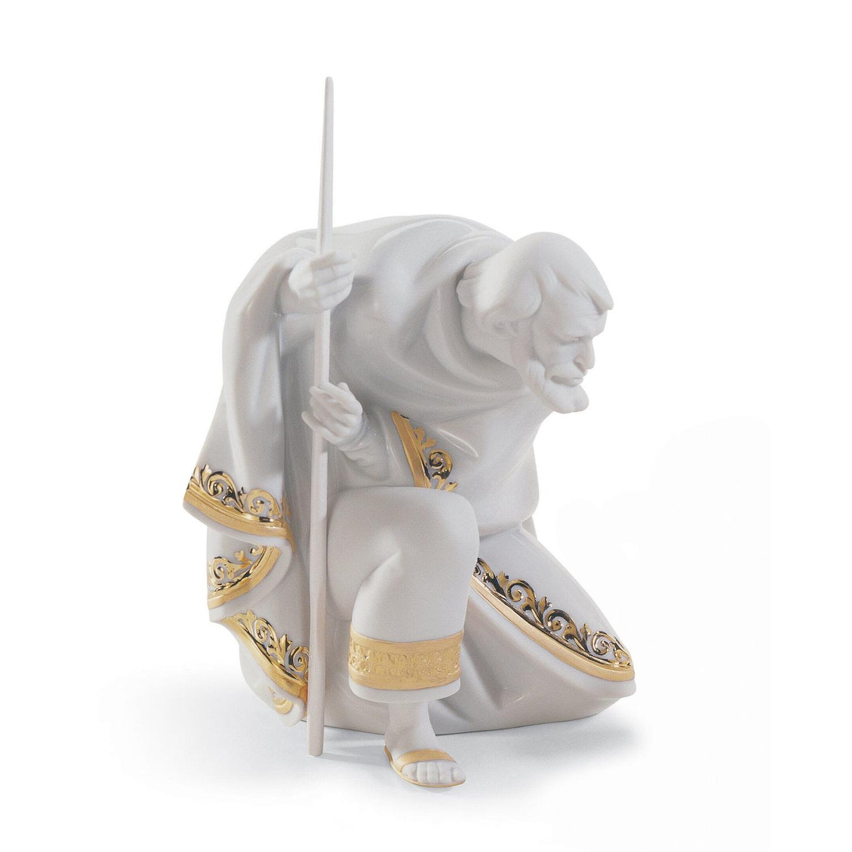 LLADRO' Figurina Natività San Giuseppe Lustro Oro 22x14cm Porcellana