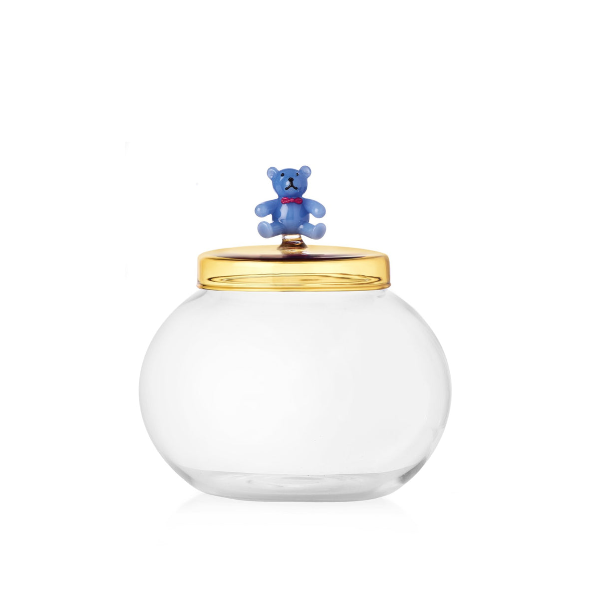 ICHENDORF Schiaccianoci Biscottiera Orsetto Azzurro 15x15cm Vetro Borosilicato