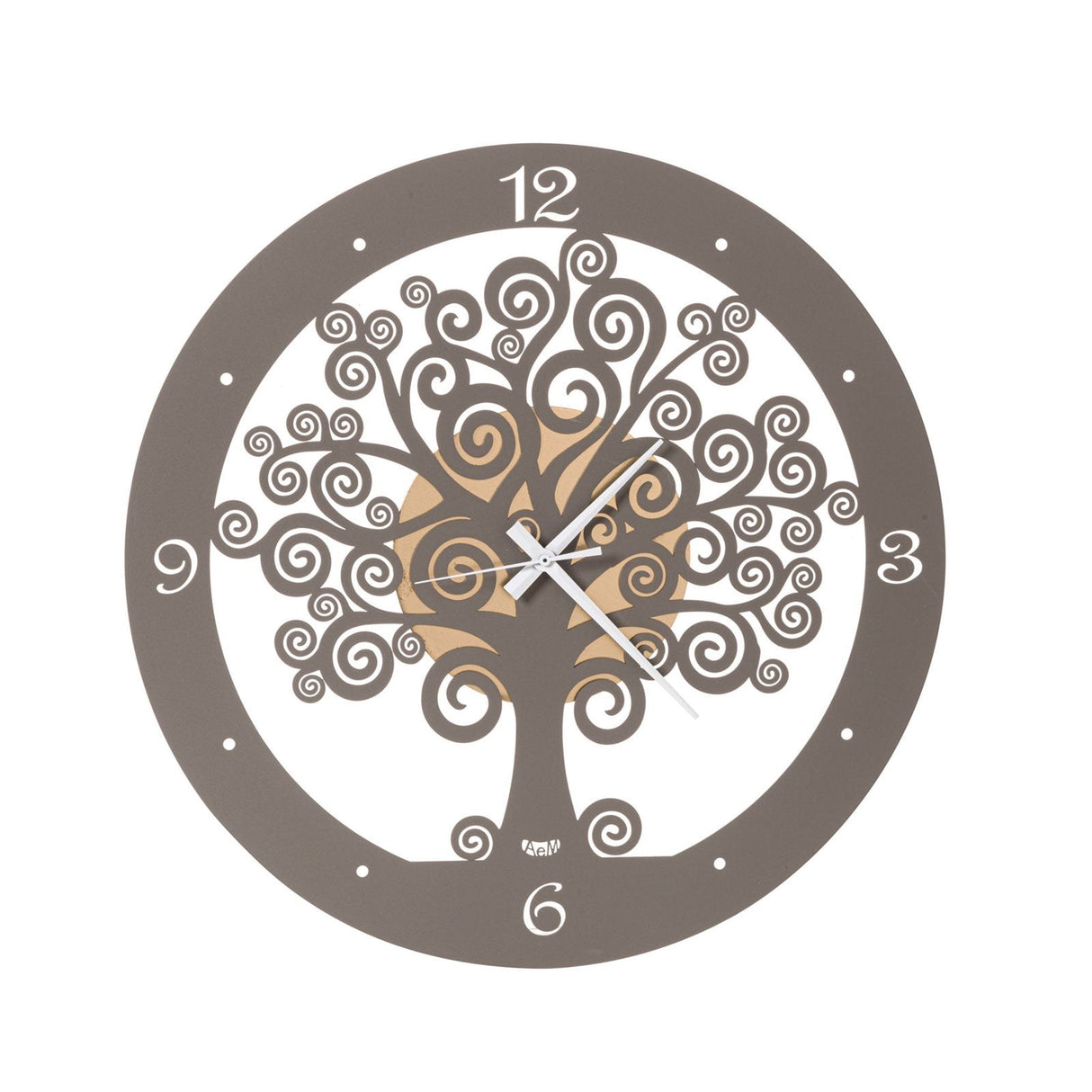 ARTI & MESTIERI Orologio da Parete Particolare Albero Della Vita Piccolo Oro E Fango