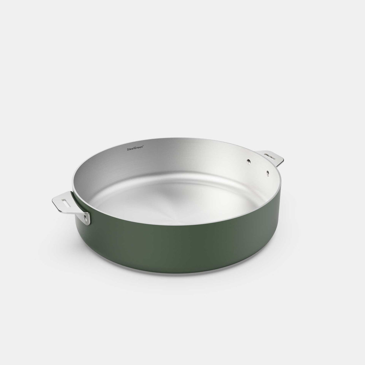 COOKUT La Meravigliosa Padella Alta con Manici 28cm Verde Acciaio Inox