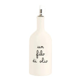 SIMPLE DAY Oliera Bottiglia Olio Un Filo d'Olio 600ml Bianco Gres