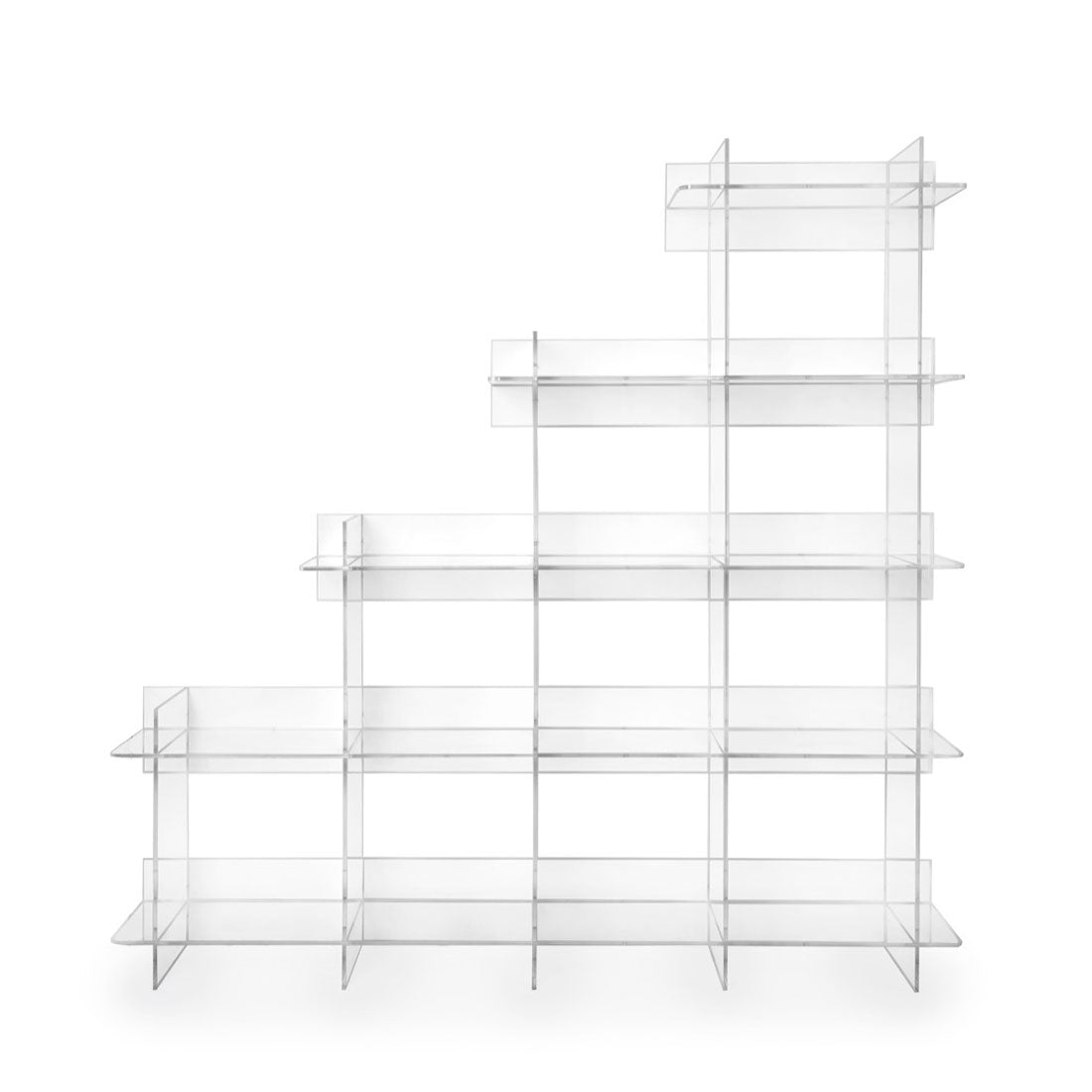 iPLEX Atmosfera 3 Transparent Plexiglass Bookcase 180x180cm Made in Italy