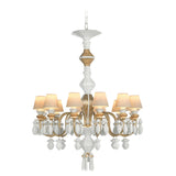 LLADRO' Chandelier Belle De Nuit 12 Luci Lustro Oro 100x65cm Porcellana