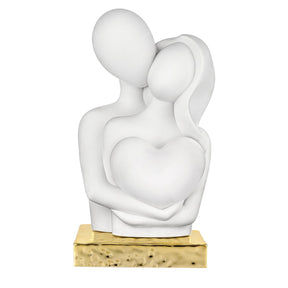 Scultura coppia in abbraccio Bongelli Preziosi in metallo dorato 19 cm