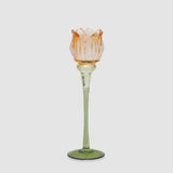 Portacandela Tulipano EDG in vetro arancio 27x8 cm