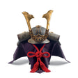 Elmetto Samurai Lladrò in porcellana nera opaca con dettagli oro 35x30 cm