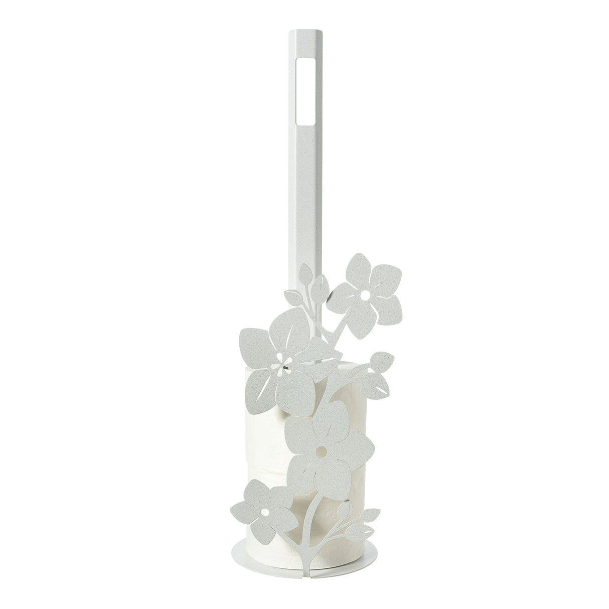 ARTI & MESTIERI Porta Carta Igienica da Terra Fior di Loto Bianco Marmo 50x15cm