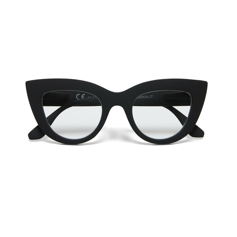 OKKIA Claudia Big Cat Eye Occhiali da Lettura Donna Nero +1.50