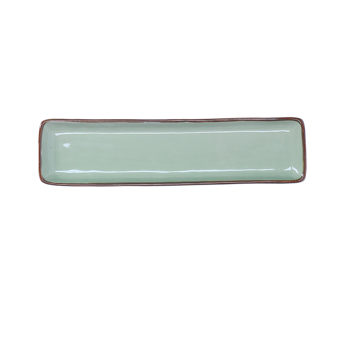 ROSE &amp; TULIPS Concerto Rectangular Tray 32x8cm Green Tea