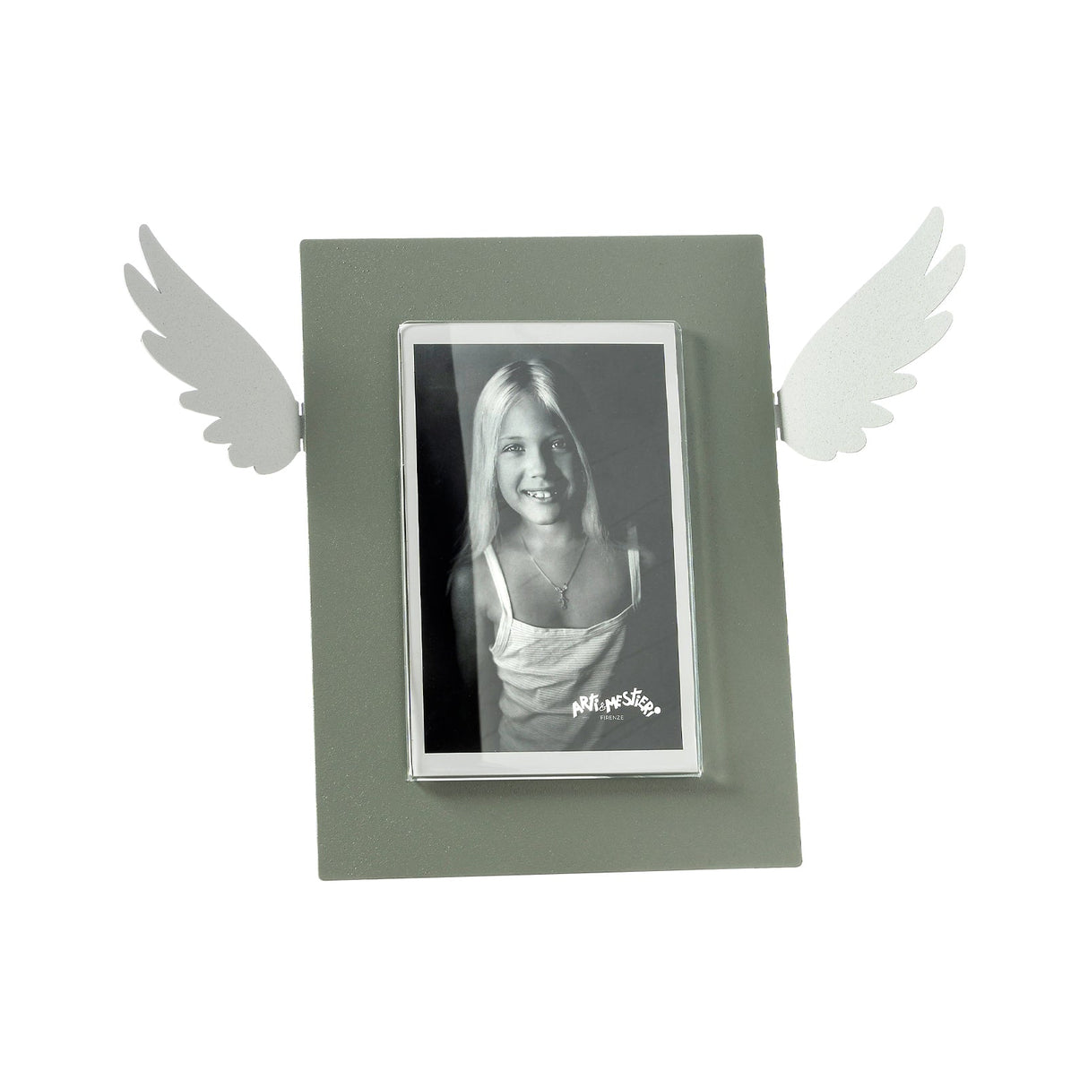 ARTI & MESTIERI Portafoto di Design Icaro Piccolo Giada Bianco Marmo 21,5x30,3cm