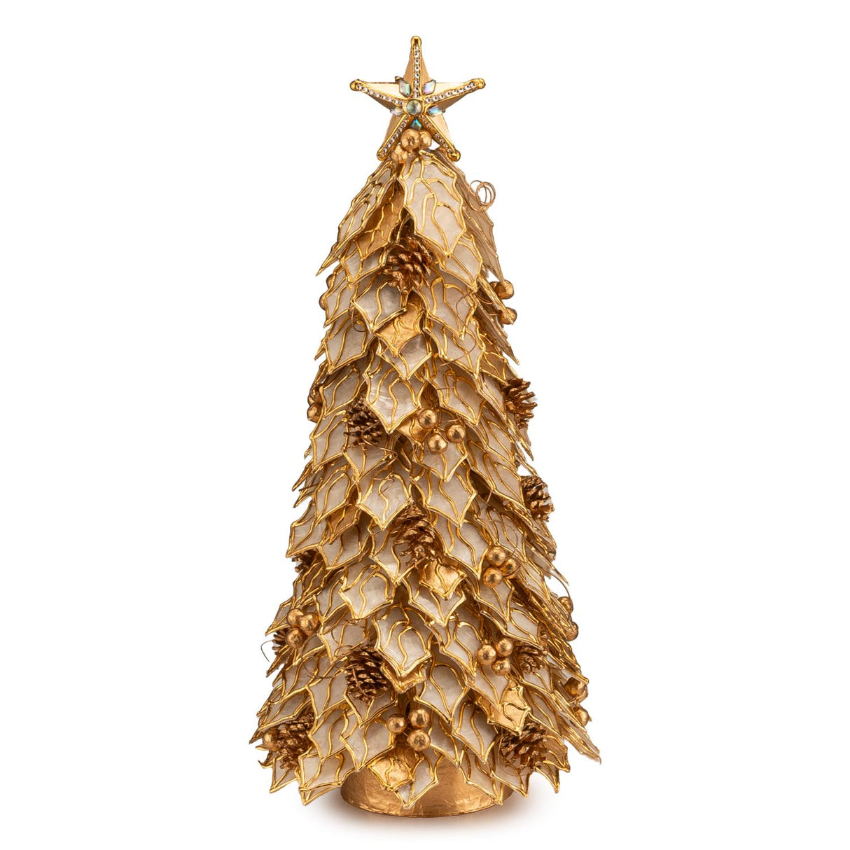 PALAIS ROYAL Albero di Natale Foglie Decorazione Natalizia 61x24cm Oro Resina