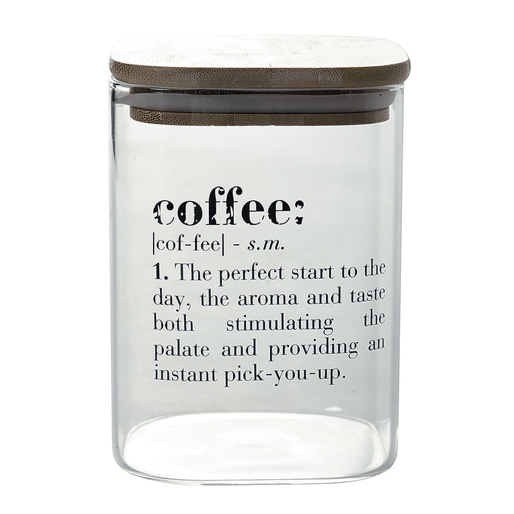 VILLA D'ESTE HOME TIVOLI Victionary Coffee Container Jar 1L Glass with Bamboo Lid