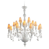 LLADRO' Chandelier Ivy e Seed 20 Luci Medio Bianco 138x115cm Porcellana