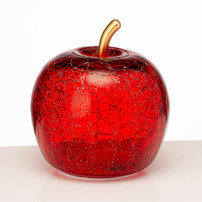 Mela luminosa Noel by Lamart in vetro rosso con LED 16 cm