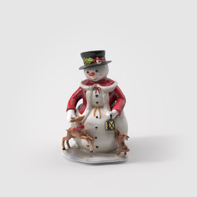 Statuetta Pupazzo di Neve Villeroy & Boch in porcellana decorata 36 cm