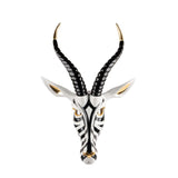 LLADRO' Maschera Antilope Nero Oro 57x39cm Porcellana