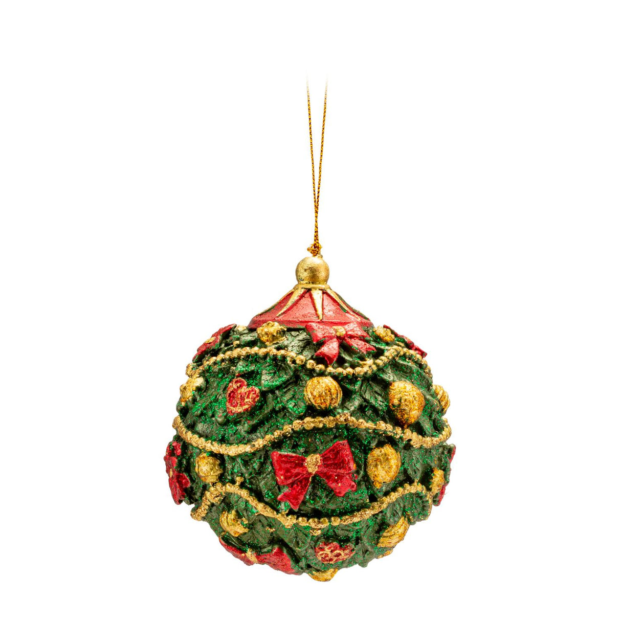 PALAIS ROYAL Addobbo Natalizio Pallina di Natale 10cm Verde Resina