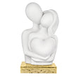 Scultura coppia in abbraccio Bongelli Preziosi in metallo dorato 13,5 cm
