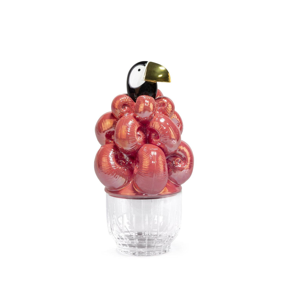 LLADRO' Secchiello da Ghiaccio Toucan Dorato Lucido 41x22cm Porcellana