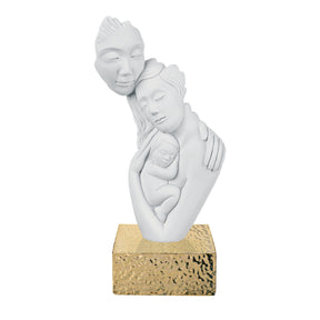 Scultura Famiglia Nascita Bongelli Preziosi in marmorino 27 cm