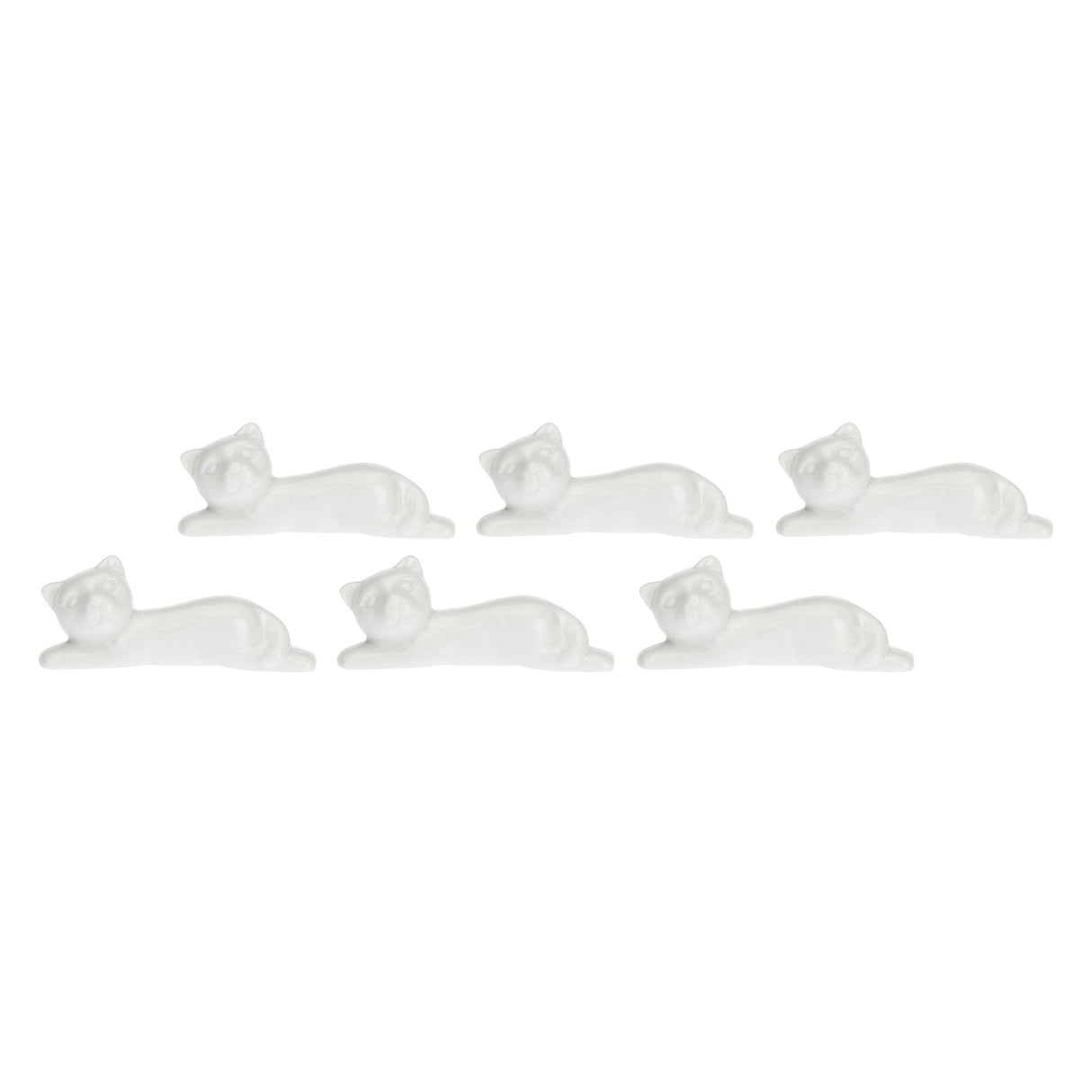 LA PORCELLANA BIANCA Fattoria Poggia Posate Gatto Set 6 Pezzi 7,5cm Bianco