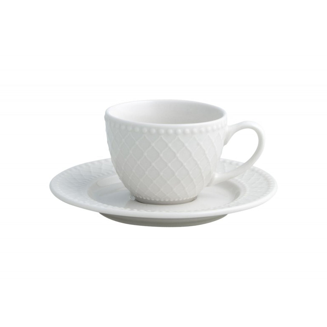 BRANDANI Burlesque Tazza Caffè con Piattino Set 6 Pezzi 300ml Porcellana