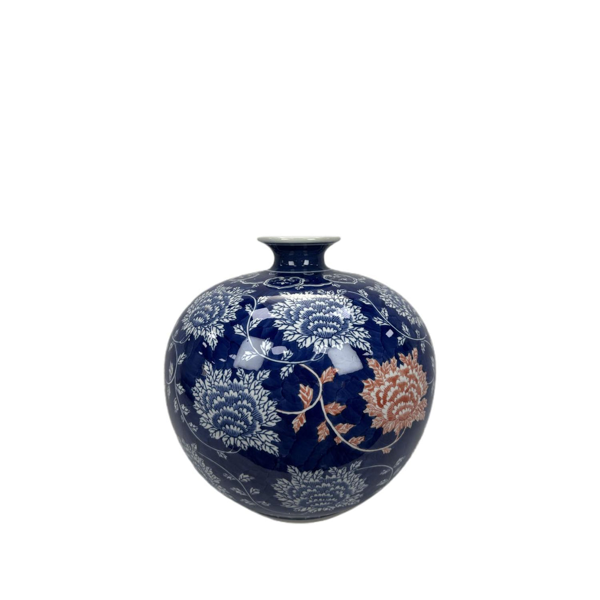 PALAIS ROYAL Vaso Ming 30x30cm Stile Cinese Blu Ceramica