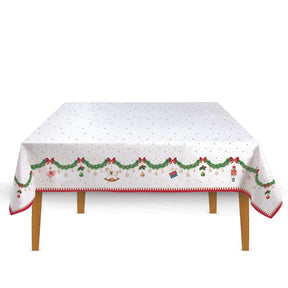 Tovaglia natalizia Easy Life in cotone con stampa Schiaccianoci 180x145 cm