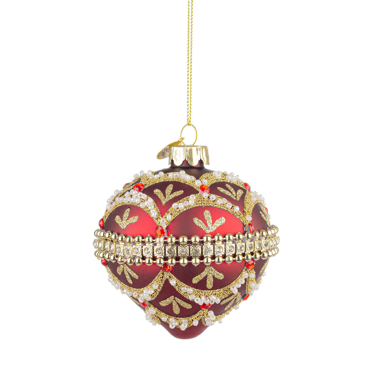 BIZZOTTO Trottola Addobbo di Natale Beloved Rosso 10cm Vetro