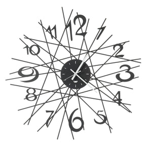 Orologio da parete Zig Zag Arti e Mestieri in metallo nero geometrico
