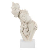 BONGELLI PREZIOSI - Modern Figure Statue Family Face 39cm Hazelnut White Base