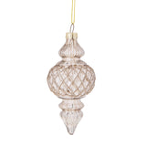 BIANCHI DINO Glass Christmas Tree Pendant Sphere 14cm Champagne