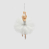 Addobbo ballerina EDG Enzo De Gasperi in resina bianca 18 cm
