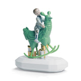 LLADRO' Scultura The Rocking Chicken Ride By Jaime Hayon 24x21cm Porcellana