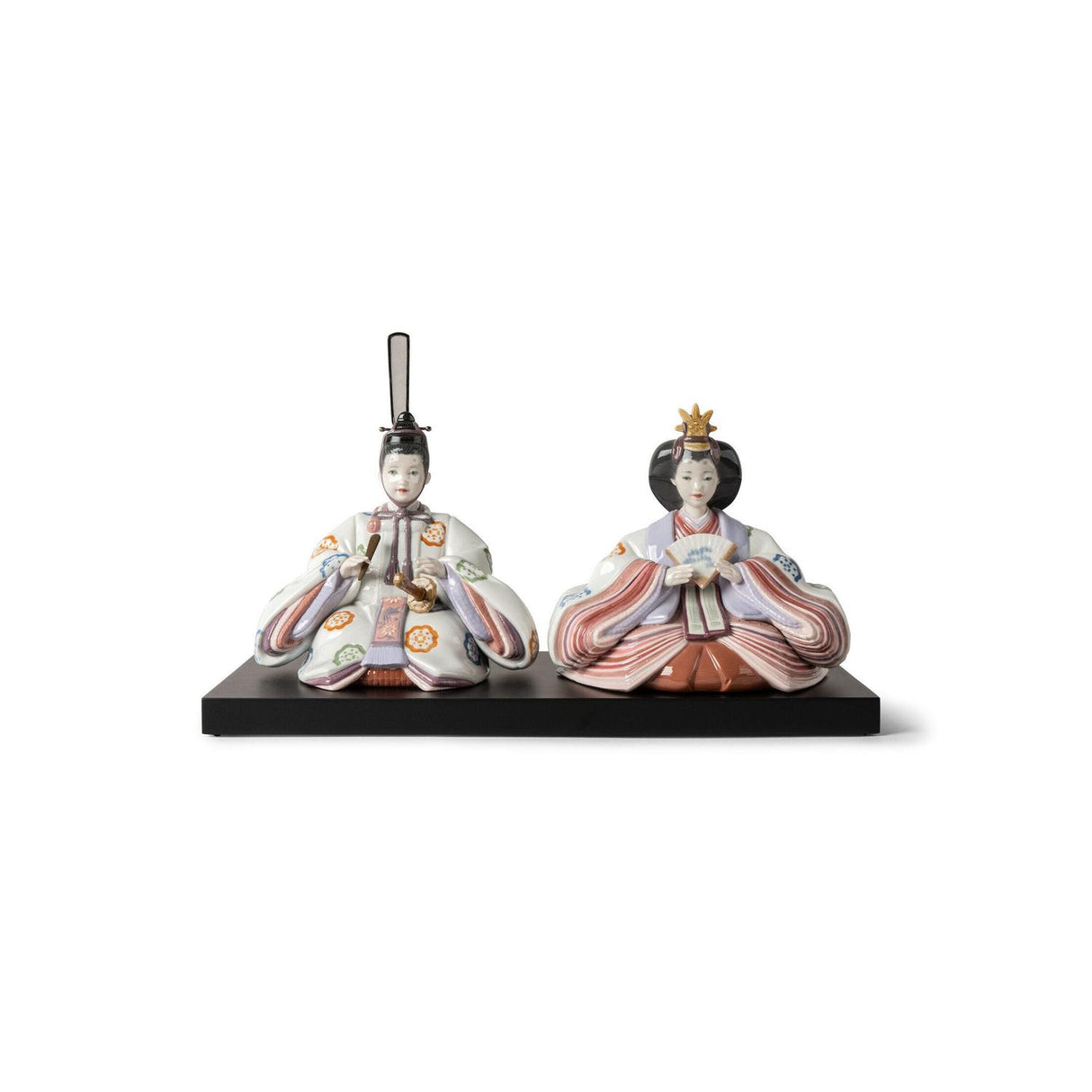 LLADRO' Scultura Hina Dolls Incisione Floreale Serie Limitata 26x41cm Porcellana