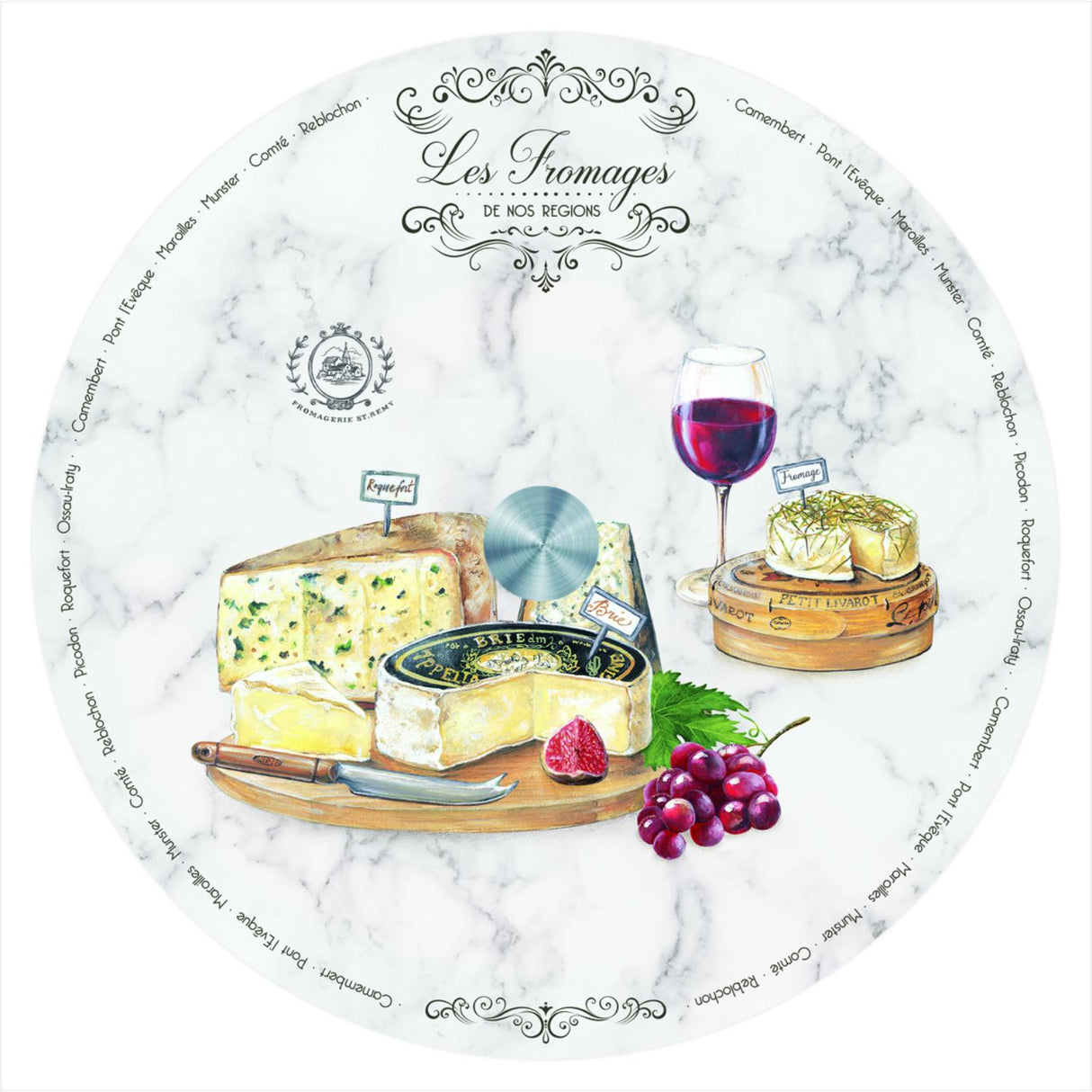 EASY LIFE Piatto Girevole Servi Formaggio per Aperitivo 32cm Porcellana