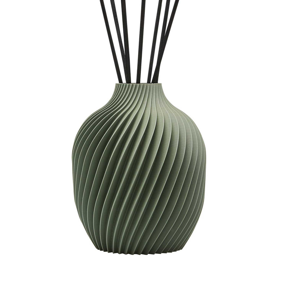 HYPNO CASA Diffusore a Bastoncini Vaso 3D con Ricarica Latte e Ambra Dolce 100ml Verde Salvia