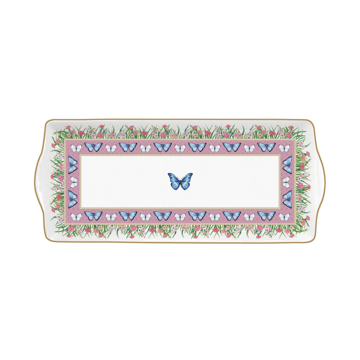 EASY LIFE Spring Parade Vassoio con Manici 35x15cm Porcellana