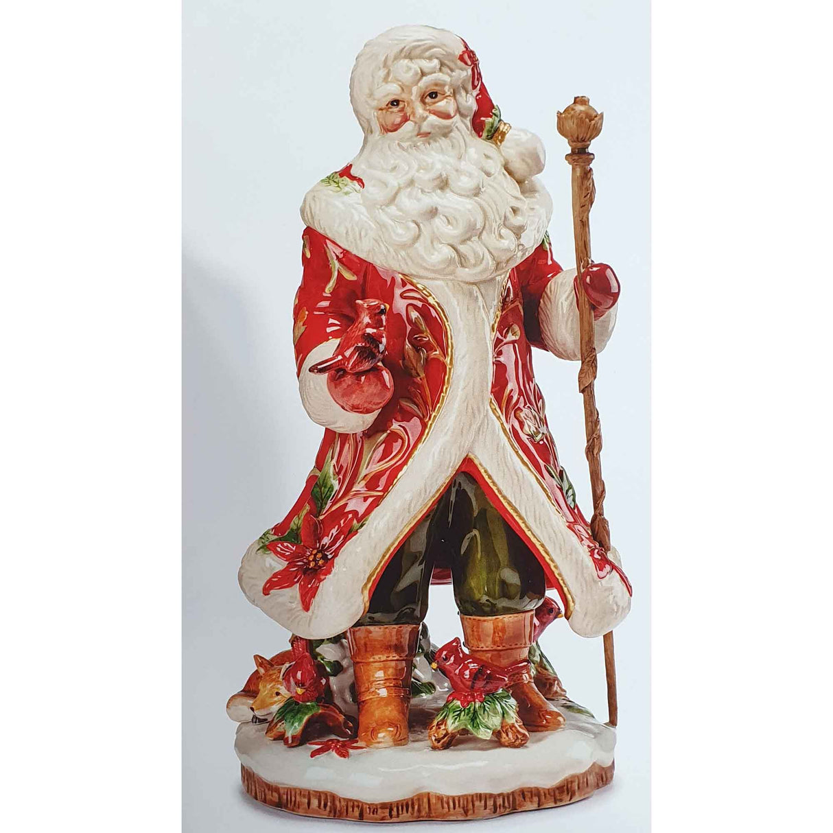 FITZ & FLOYD Figura Statua Babbo Natale Decorazione 48cm Porcellana