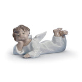 LLADRO' Figurina Angioletto Coricato 6x14cm Porcellana