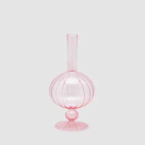Vaso monofiore ovoide EDG in vetro rosa altezza 26 cm